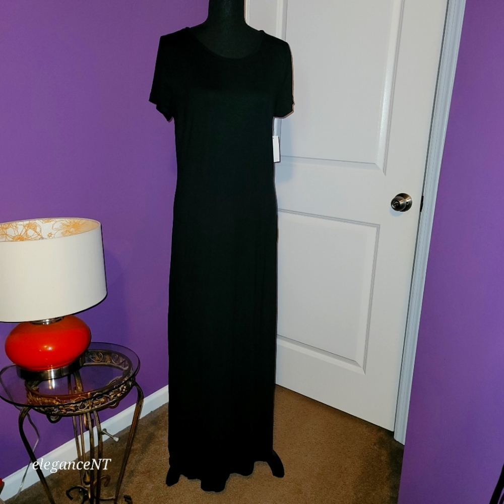 Amazon Essentials Black  Maxi T-shirt Dress Sz: M NWT